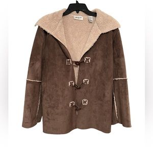 Brown Faux Shearling Jacket (Size 1X)